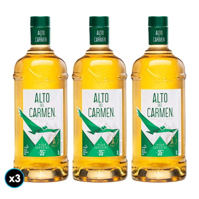 3x Pisco Alto del Carmen 35 grados 1 Litro