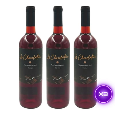 3x Vino Le Chocolatier Real Chocolate Wine - 750ml