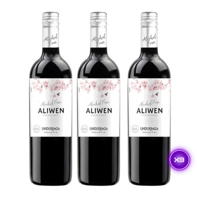 3x Vino Sin Alcohol Undurraga Aliwen Free Alcohol - Carmenere 750ml