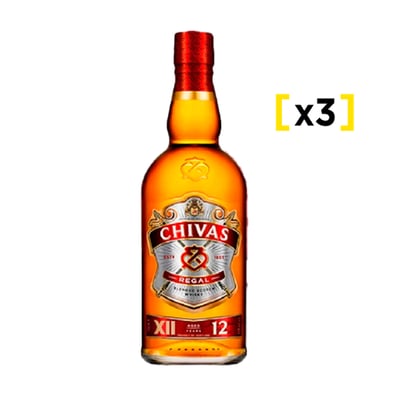 3x Whisky Chivas Regal 12 A�os 1 Litro