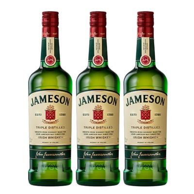 3x Whisky Jameson Irish Whiskey - 750ml