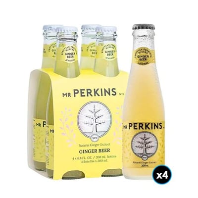 4x Bebida Mr Perking Ginger Beer Light 200cc