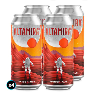 4x Cerveza Altamira Amber Ale Lata 473cc