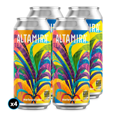 4x Cerveza Altamira Banana Pancake Hefeweizen Lata 473cc