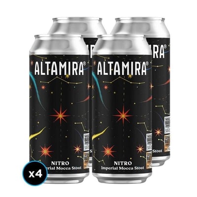 4x Cerveza Altamira Nitro Imperial Mocca Stout Lata 473cc