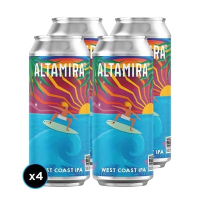 4x Cerveza Altamira West Coast IPA Lata 473cc