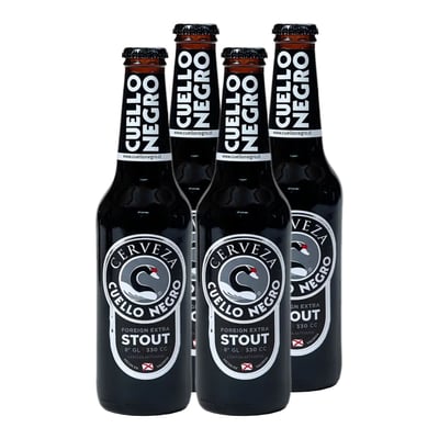 4x Cerveza Cuello Negro Stout 8° 330cc