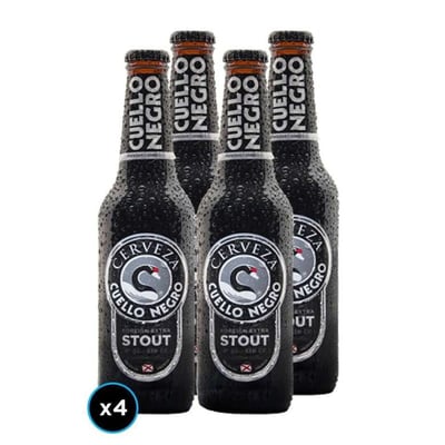 4x Cerveza Cuello Negro Stout Botella 330cc