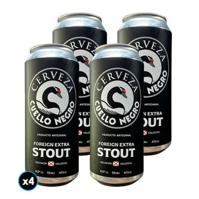 4x Cerveza Cuello Negro Stout Lata 473cc