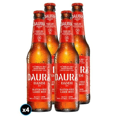 4x Cerveza Daura Gluten Free (Sin Gluten) en Botella 330cc