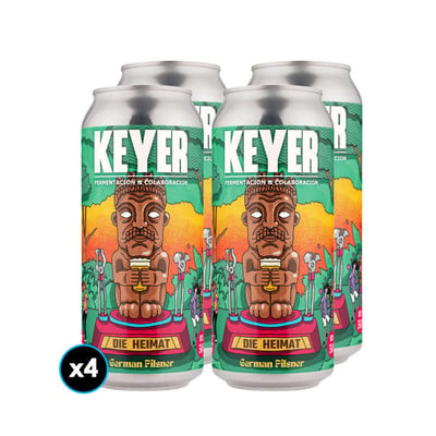 4x Cerveza Keyer Die Heimat German Pilsener Lata 473cc