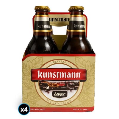4x Cerveza Kunstmann Lager Botella 330cc