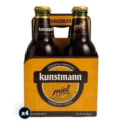4x Cerveza Kunstmann Miel Botella 330cc