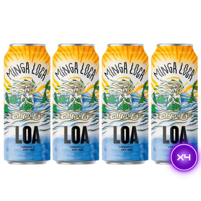 4x Cerveza Loa Minga Loca - West Coast Ipa Lata 470cc