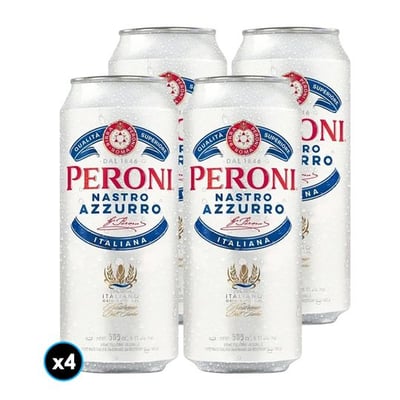 4x Cerveza Peroni Nastro Azurro Lata 500cc