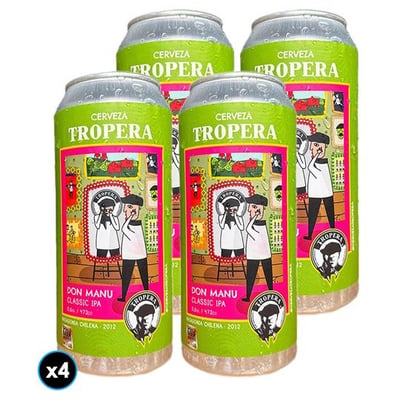 4x Cerveza Tropera Don Manu en Lata 473cc SKU 86493