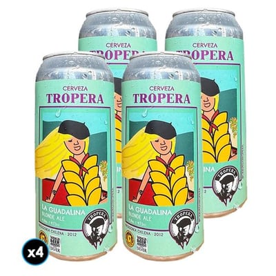 4x Cerveza Tropera La Guadalina en Lata 473cc