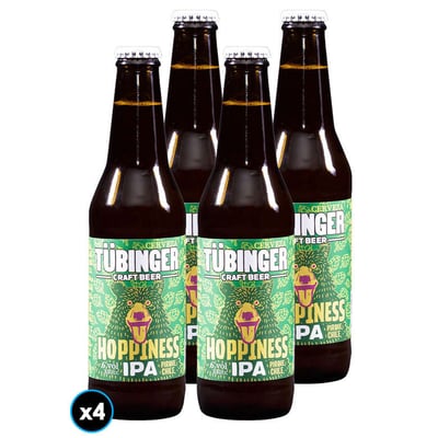 4x Cerveza Tubinger IPA en Botella 330cc 6º alc.