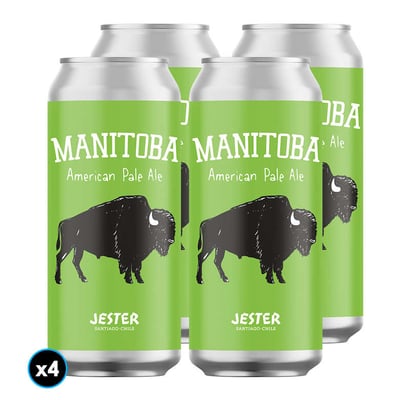 4x Cervezas Jester Manitoba APA en Lata 473cc