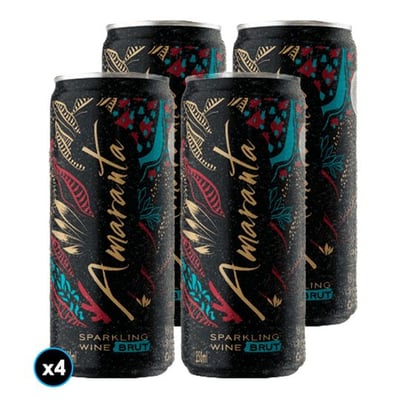 4x Espumante Amaranta Brut Lata 250cc