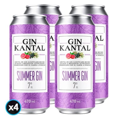 4x Gin Kantal Summer Lata 470cc 7° Alc.