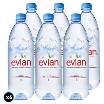 6x Agua Evian Sin Gas 1 L