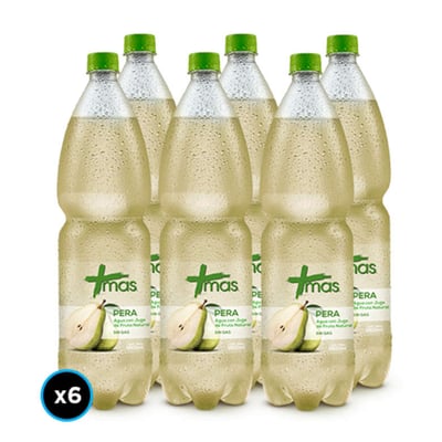 6x Agua Mas Pera Sin Gas 1.6 L