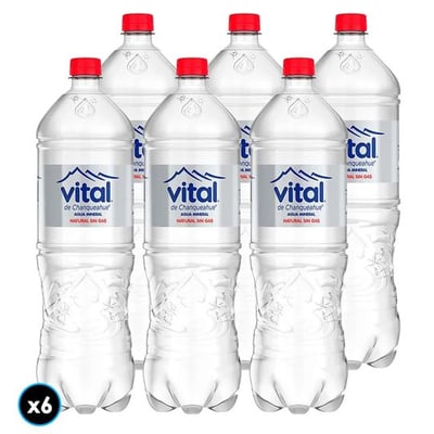 6x Agua Mineral Vital Sin Gas 1.6 L