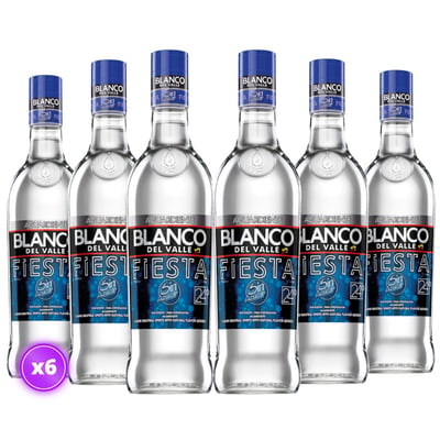 6x Aguardiente Blanco del Valle - Fiesta - 750ml