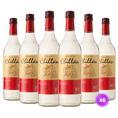 6x Aguardiente Chillán (destilado de uva) 50° - 900ml