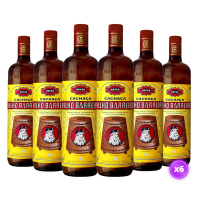 6x Cachaza Velho Barreiro 39˚ - 965ml