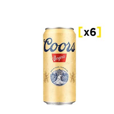 6x Cerveza Coors Lager Lata 473 Cc