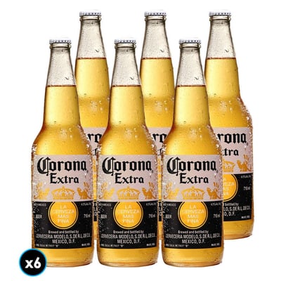 6x Cerveza Corona Botella 710cc