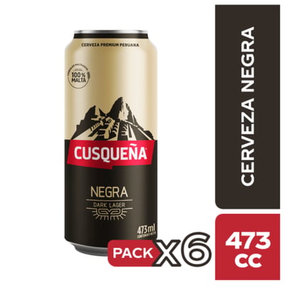 6x Cerveza Cusqueña - Negra Lata 473cc