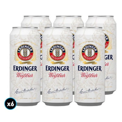 6x Cerveza Erdinger Weißbier Lata 500cc