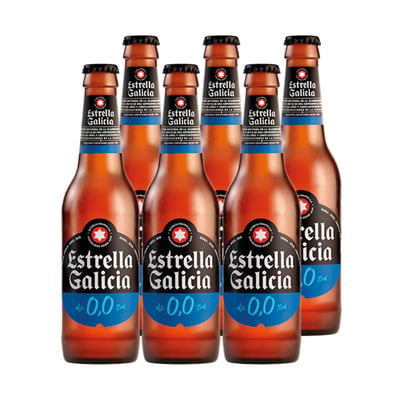 6x Cerveza Estrella Galicia Sin Alcohol Botellín 250cc