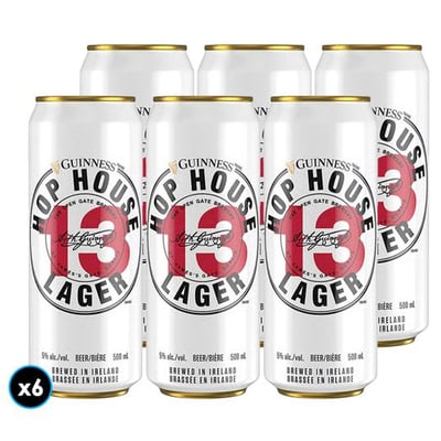 6x Cerveza Guinness Hop House Lager Lata 473cc