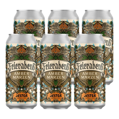 6x Cerveza Jester Feierabend Marzen Amber Lager 5,8˚ - Lata 470cc