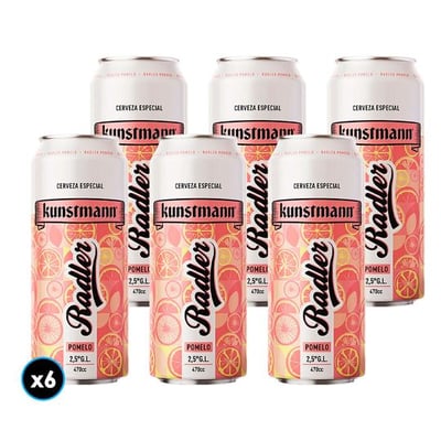 6x Cerveza Kunstmann Radler Pomelo en Lata 470cc