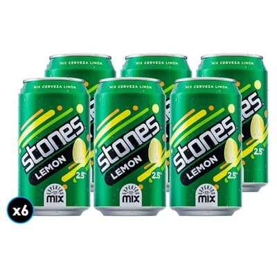 6x Cerveza Lemon Stones 350cc 2,5°alc