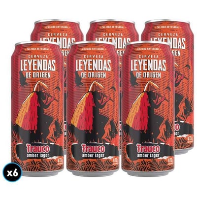 6x Cerveza Leyendas De Origen Trauco Amber Lager 473cc