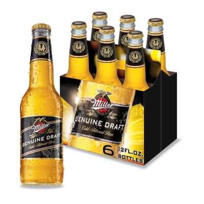 6x Cerveza Miller Genuine Draft - Botella 355cc