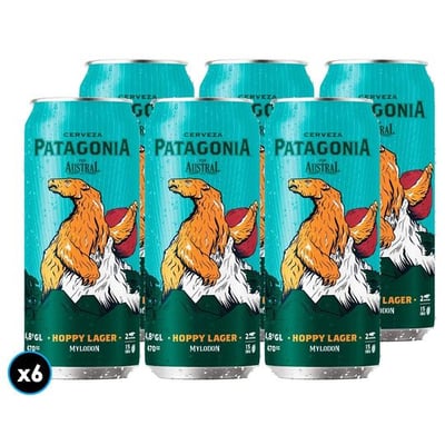 6x Cerveza Patagonia Hoppy Lager 470cc