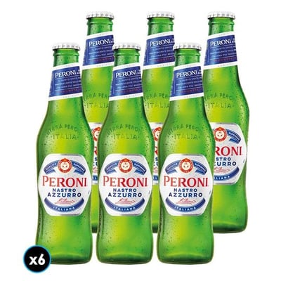 6x Cerveza Peroni Nastro Azzurro Botella 330cc