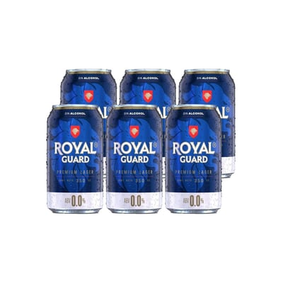 6x Cerveza Royal Guard Sin Alcohol Lata 350cc