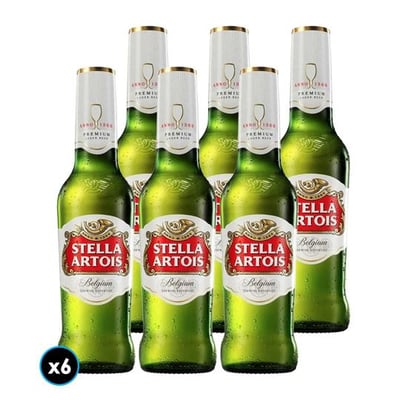 6x Cerveza Stella Artois en Botella 330cc