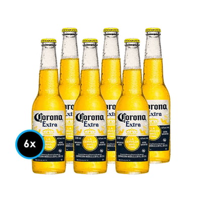6x Cervezas Corona Extra en Botellas 330cc