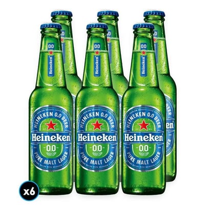 6x Cervezas Heineken 0.0 Sin Alcohol en Botella 330cc