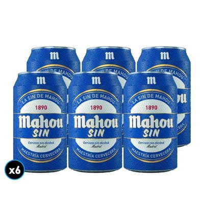 6x Cervezas Mahou Sin Alcohol Lata 330cc