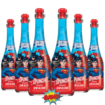 6x Espumante Para Niños Spunch - Liga de la Justicia - 660ml (sin alcohol)
